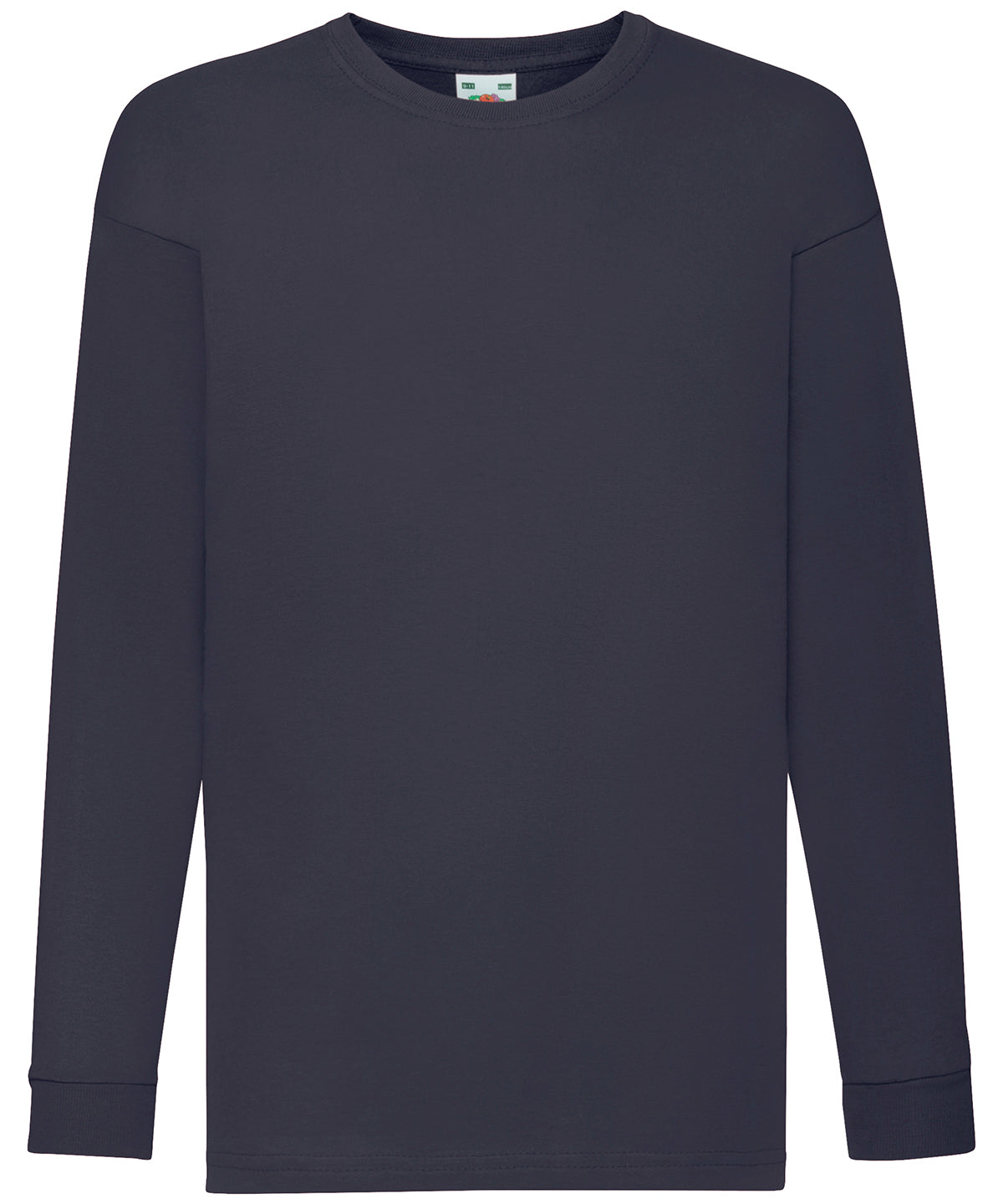 Fruit of the Loom SS007 Kids long sleeve valueweight T in Deep Navy