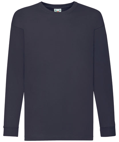 Fruit of the Loom SS007 Kids long sleeve valueweight T in Deep Navy