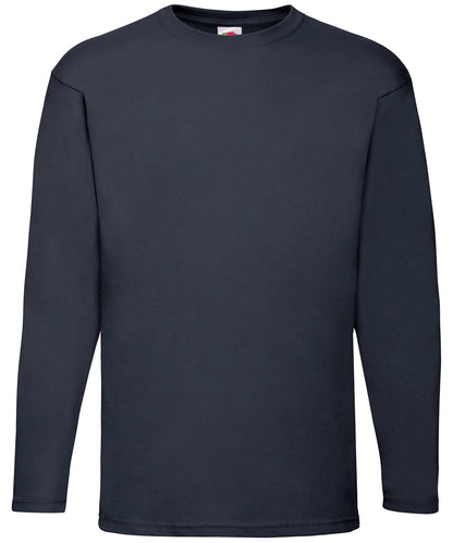 Fruit of the Loom SS032 Valueweight long sleeve T in Deep Navy