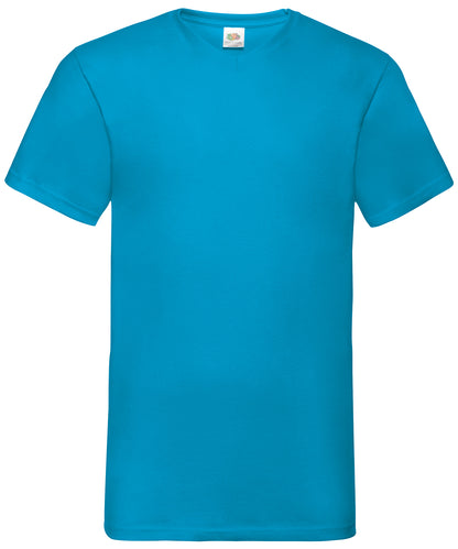 Fruit of the Loom SS034 Valueweight v-neck T in Azure Blue
