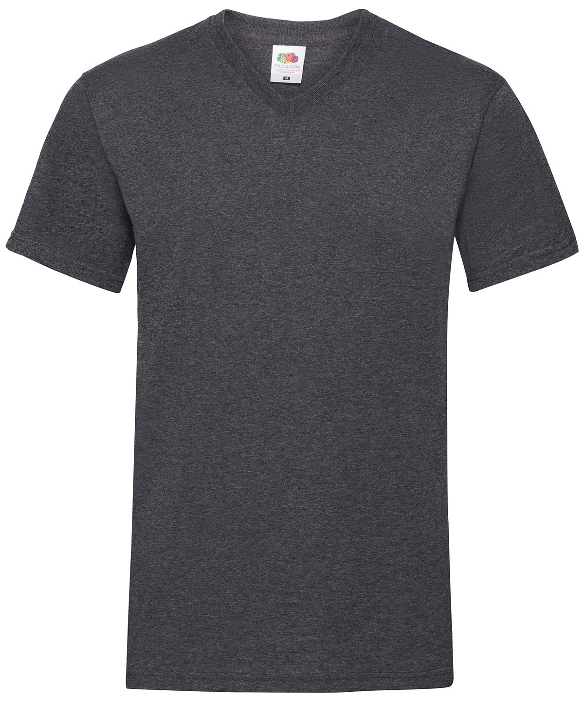 Fruit of the Loom SS034 Valueweight v-neck T in Dark Heather Grey