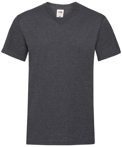 Fruit of the Loom SS034 Valueweight v-neck T in Dark Heather Grey