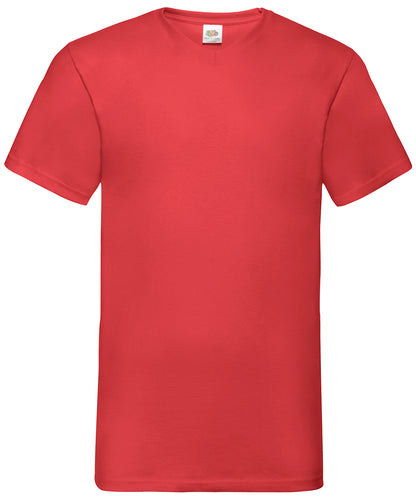 Fruit of the Loom SS034 Valueweight v-neck T in Red
