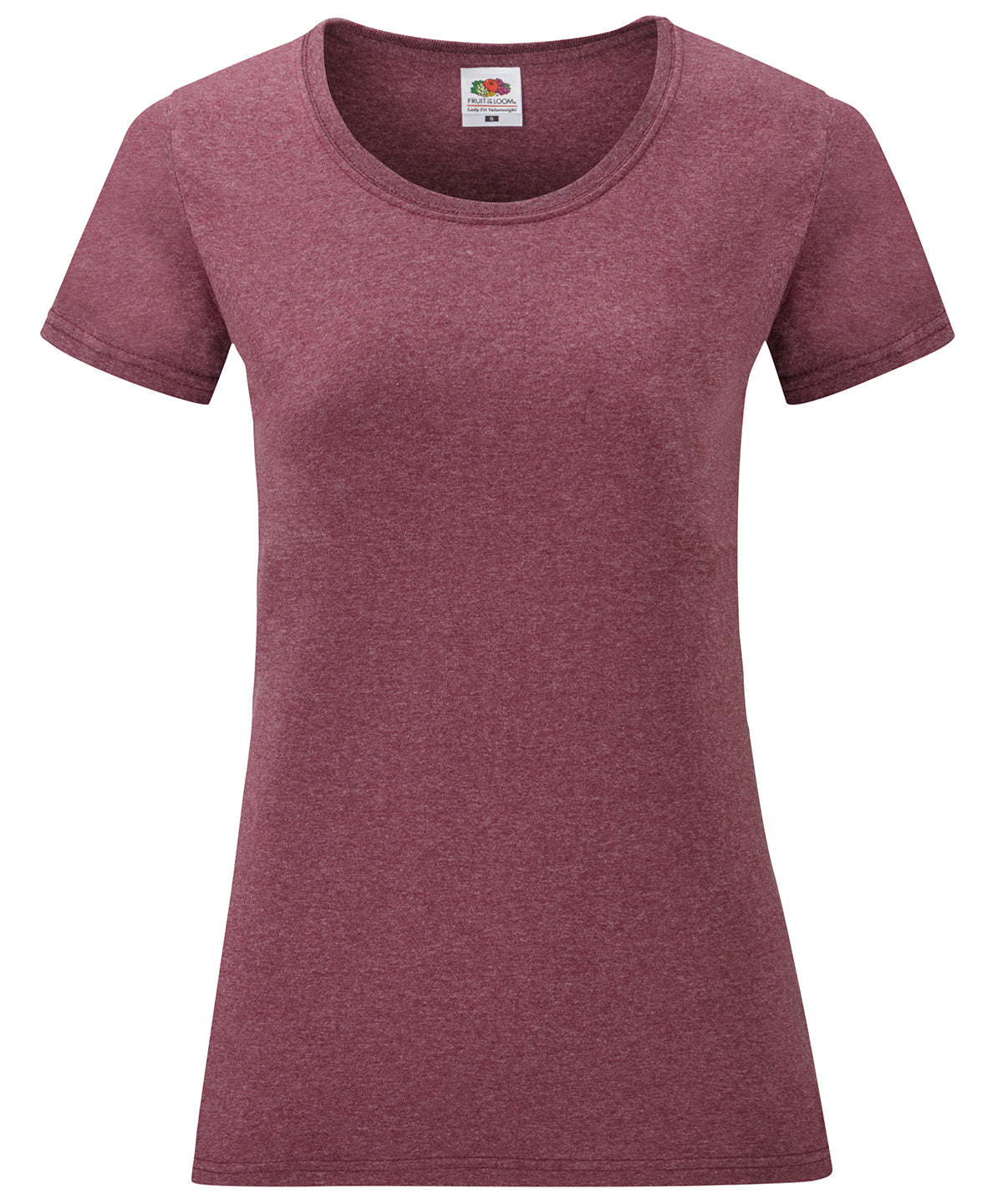 Fruit of the Loom SS050 Women's valueweight T in Heather Burgundy