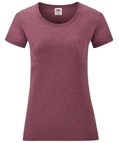 Fruit of the Loom SS050 Women's valueweight T in Heather Burgundy