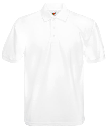 Fruit of the Loom SS204 Heavyweight 65/35 polo in White*