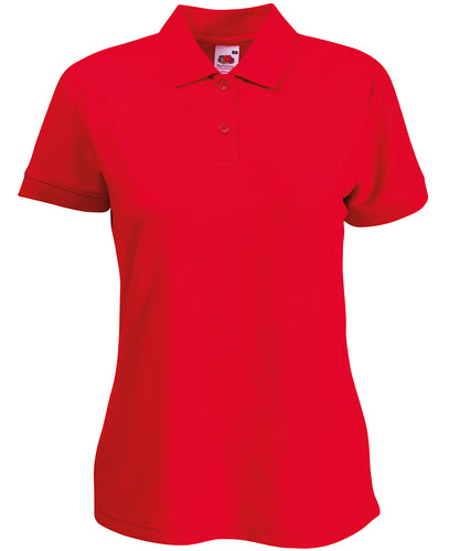Fruit of the Loom SS212 Women's 65/35 polo in Red