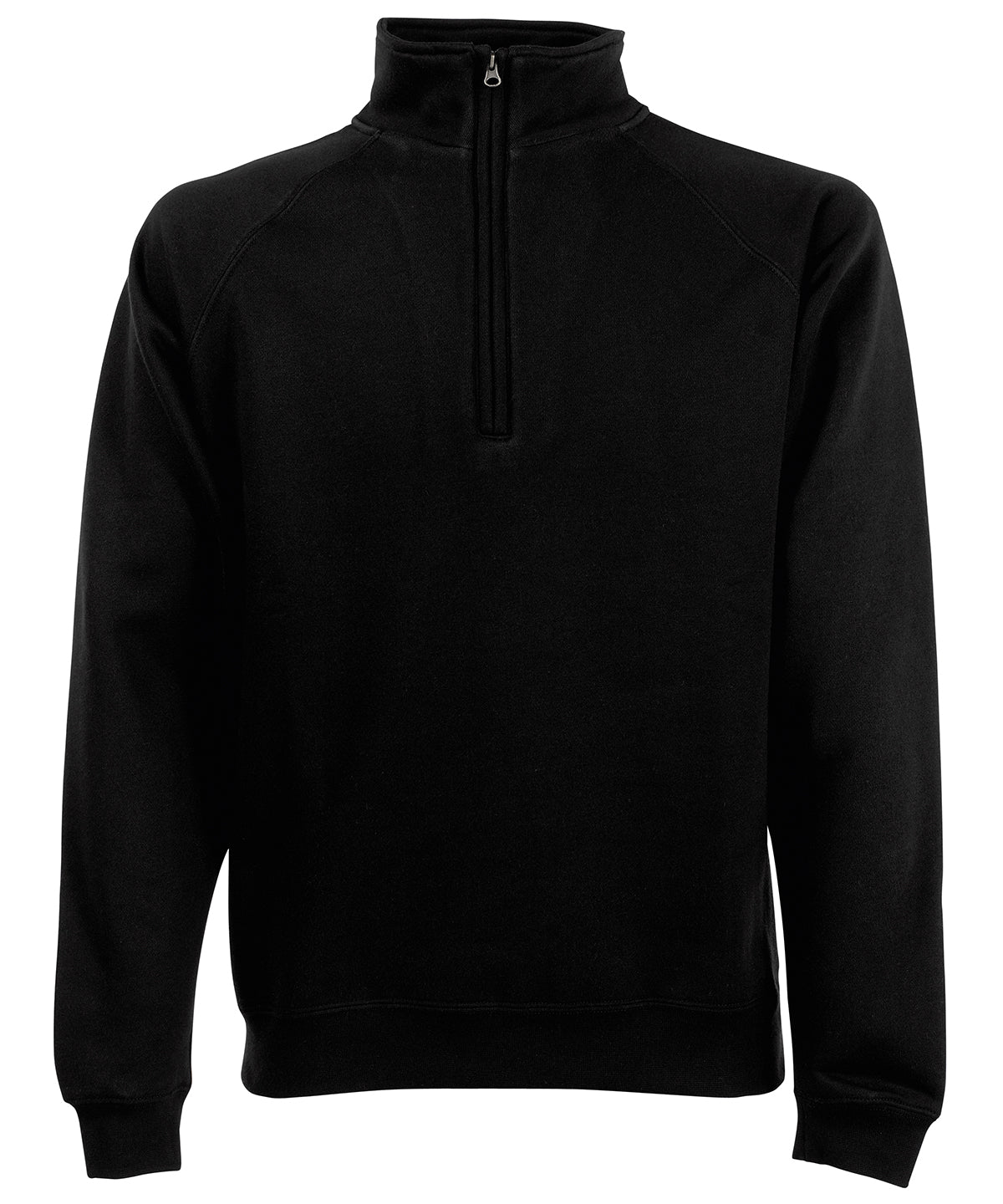 Fruit of the Loom SS230 Classic 80/20 zip neck sweatshirt in Black*