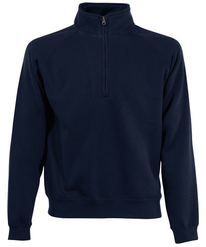 Fruit of the Loom SS230 Classic 80/20 zip neck sweatshirt in Deep Navy*
