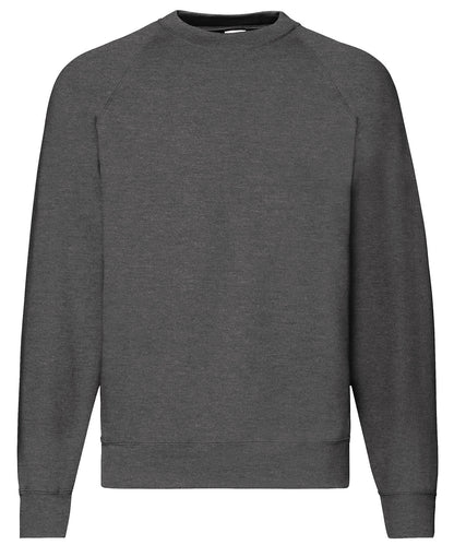 Fruit of the Loom SS270 Classic 80/20 raglan sweatshirt in Dark Heather Grey