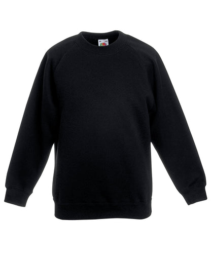 Fruit of the Loom SS271 Kids classic raglan sweatshirt in Black