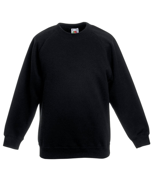 Fruit of the Loom SS271 Kids classic raglan sweatshirt in Black