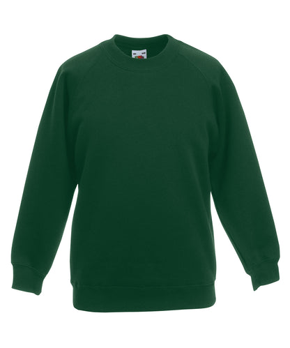 Fruit of the Loom SS271 Kids classic raglan sweatshirt in Bottle Green