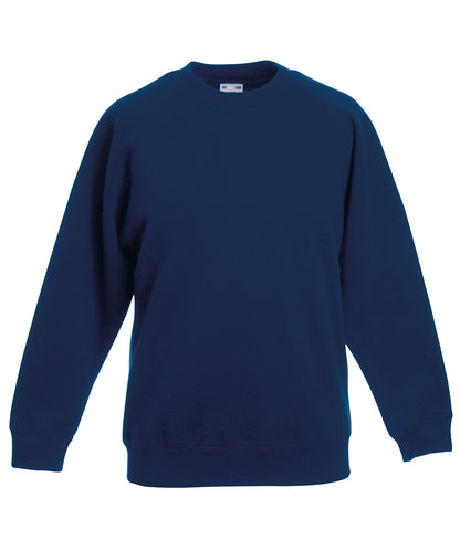 Fruit of the Loom SS271 Kids classic raglan sweatshirt in Navy