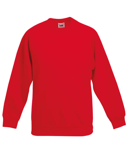 Fruit of the Loom SS271 Kids classic raglan sweatshirt in Red