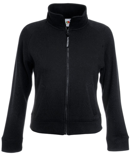 Fruit of the Loom SS310 Women's premium 70/30 sweatshirt jacket in Black