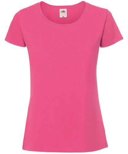 Fruit of the Loom SS424 Women's Iconic 195 ringspun premium t-shirt in Fuchsia