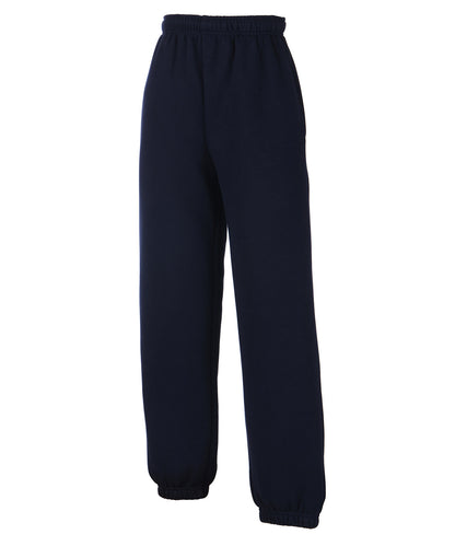 Fruit of the Loom SS823 Kids premium elasticated cuff jog pants in Deep Navy