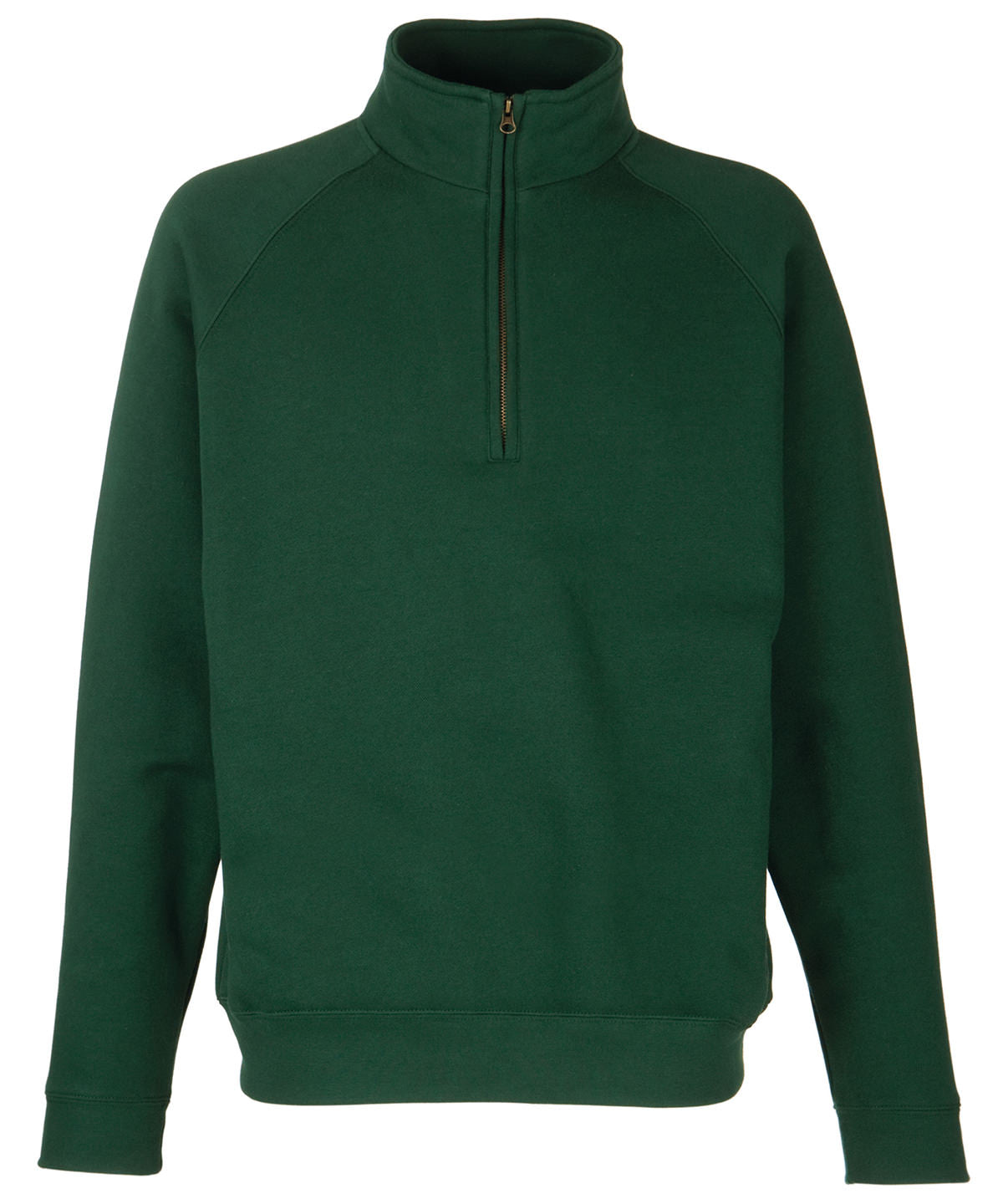 Fruit of the Loom SS830 Premium 70/30 zip-neck sweatshirt in Bottle Green