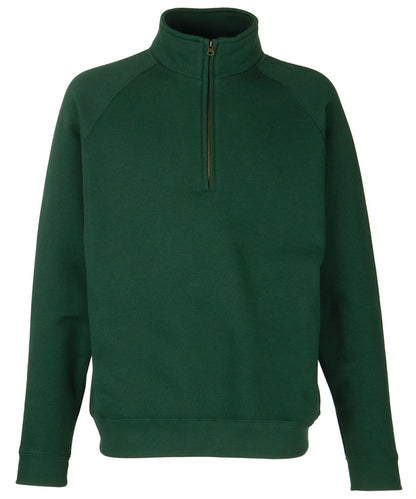 Fruit of the Loom SS830 Premium 70/30 zip-neck sweatshirt in Bottle Green