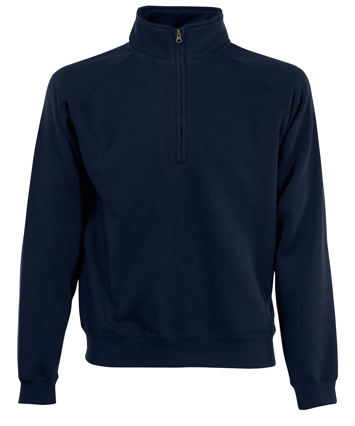 Fruit of the Loom SS830 Premium 70/30 zip-neck sweatshirt in Deep Navy*
