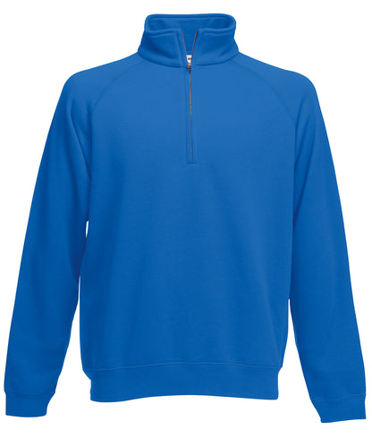 Fruit of the Loom SS830 Premium 70/30 zip-neck sweatshirt in Royal Blue