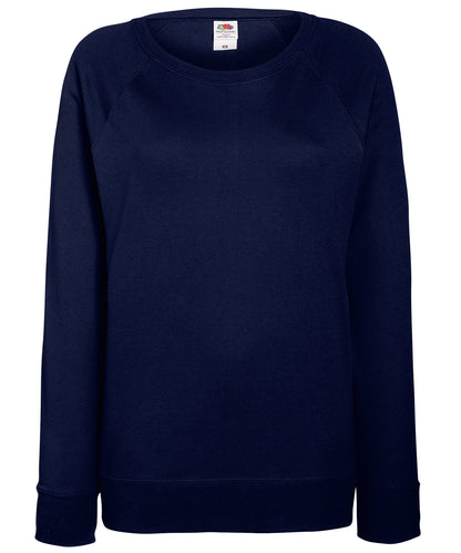 Fruit of the Loom SS960 Women's lightweight raglan sweatshirt in Deep Navy