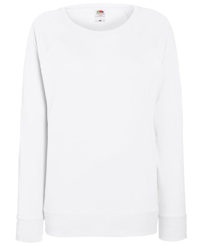Fruit of the Loom SS960 Women's lightweight raglan sweatshirt in White