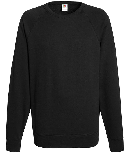 Fruit of the Loom SS970 Lightweight raglan sweatshirt in Black