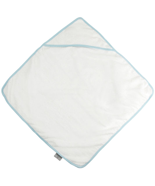 Towel City TC036 Babies' hooded towel in White/Blue