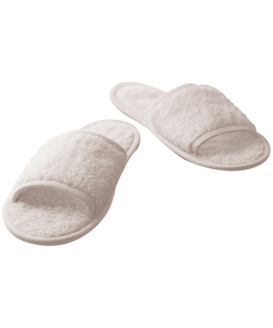 Towel City TC064 Classic terry slippers (open-toe) in White