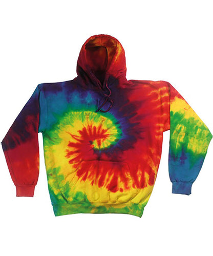 Colortone TD31M Rainbow tie-dye hoodie in Rainbow