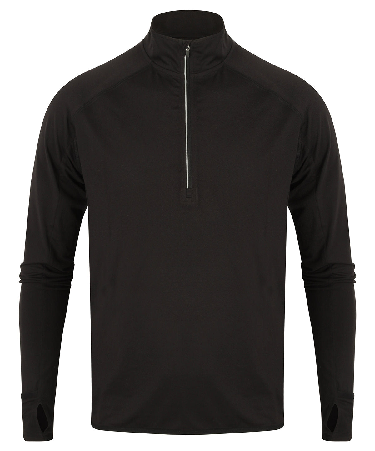 Tombo TL562 Long-sleeved ¼ zip top in Black