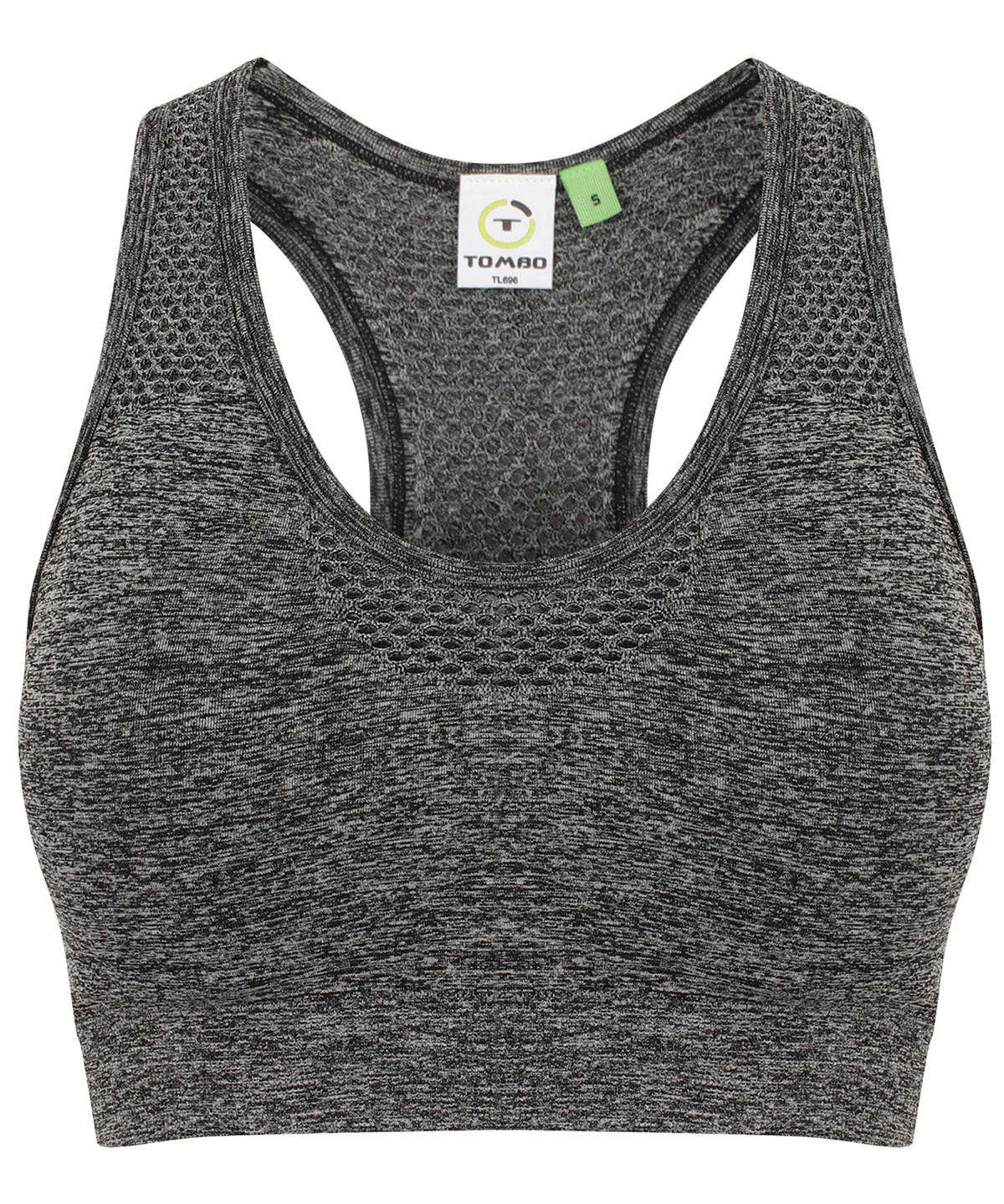 Tombo TL696 Women's seamless sports bra in Dark Grey Marl