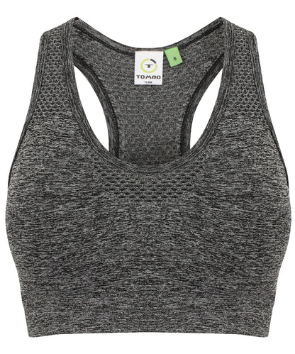Tombo TL696 Women's seamless sports bra in Dark Grey Marl