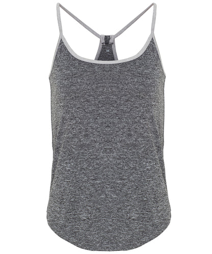 TriDri® TR043 Women's TriDri® yoga vest in Black Melange/Silver Melange