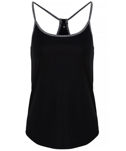 TriDri® TR043 Women's TriDri® yoga vest in Black/Black Melange