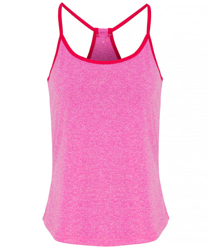 TriDri® TR043 Women's TriDri® yoga vest in Pink Melange/Hot Pink