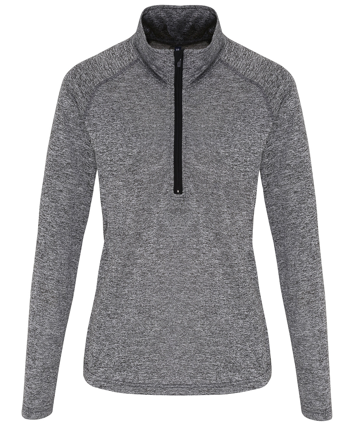 TriDri® TR120 Women's TriDri® long sleeve performance ¼ zip in Black Melange/Black