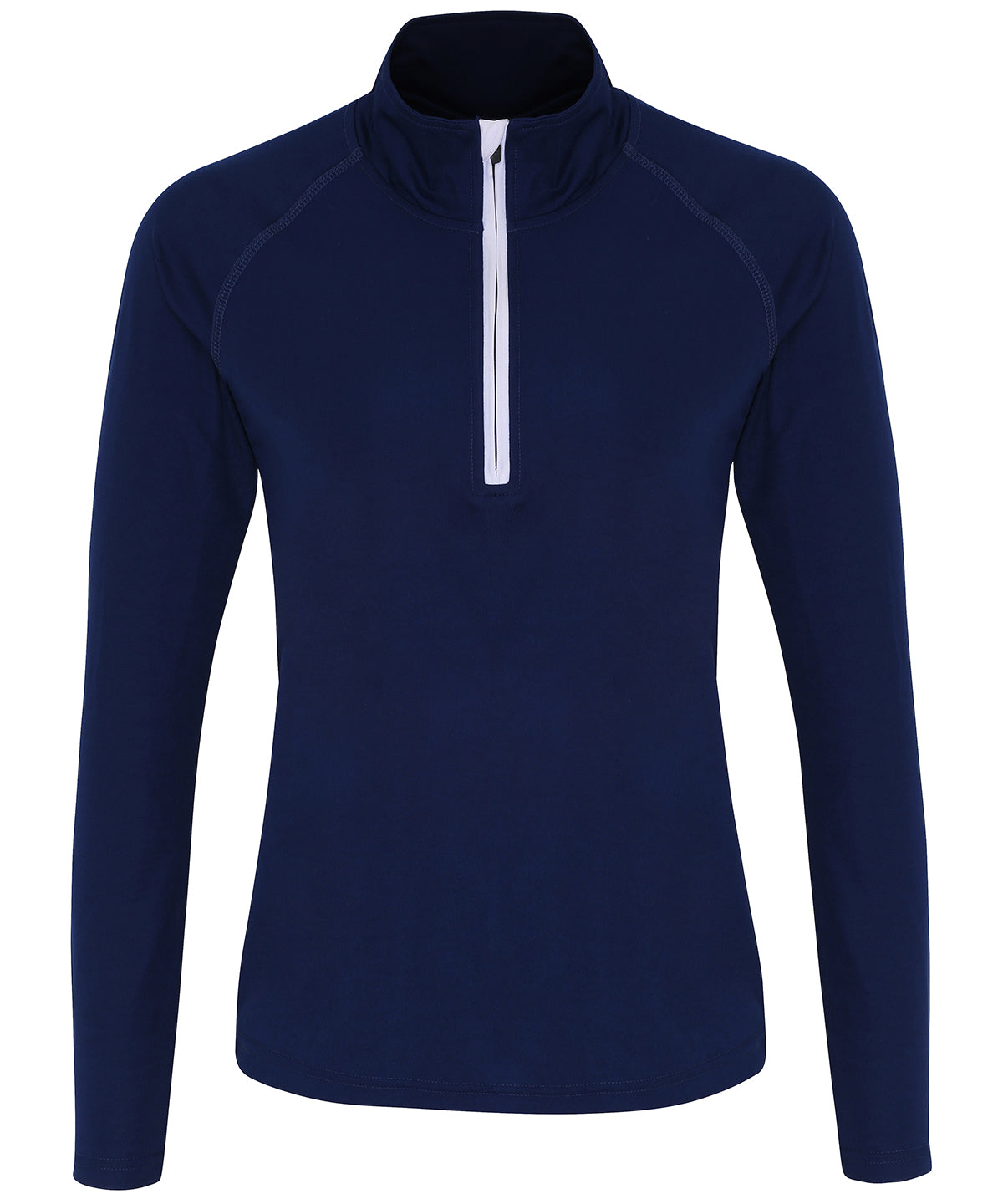 TriDri® TR120 Women's TriDri® long sleeve performance ¼ zip in Navy/White