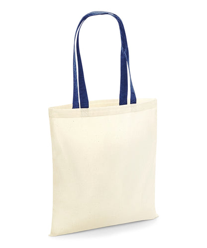 Westford Mill W101C Bag for life - contrast handles in Natural/French Navy