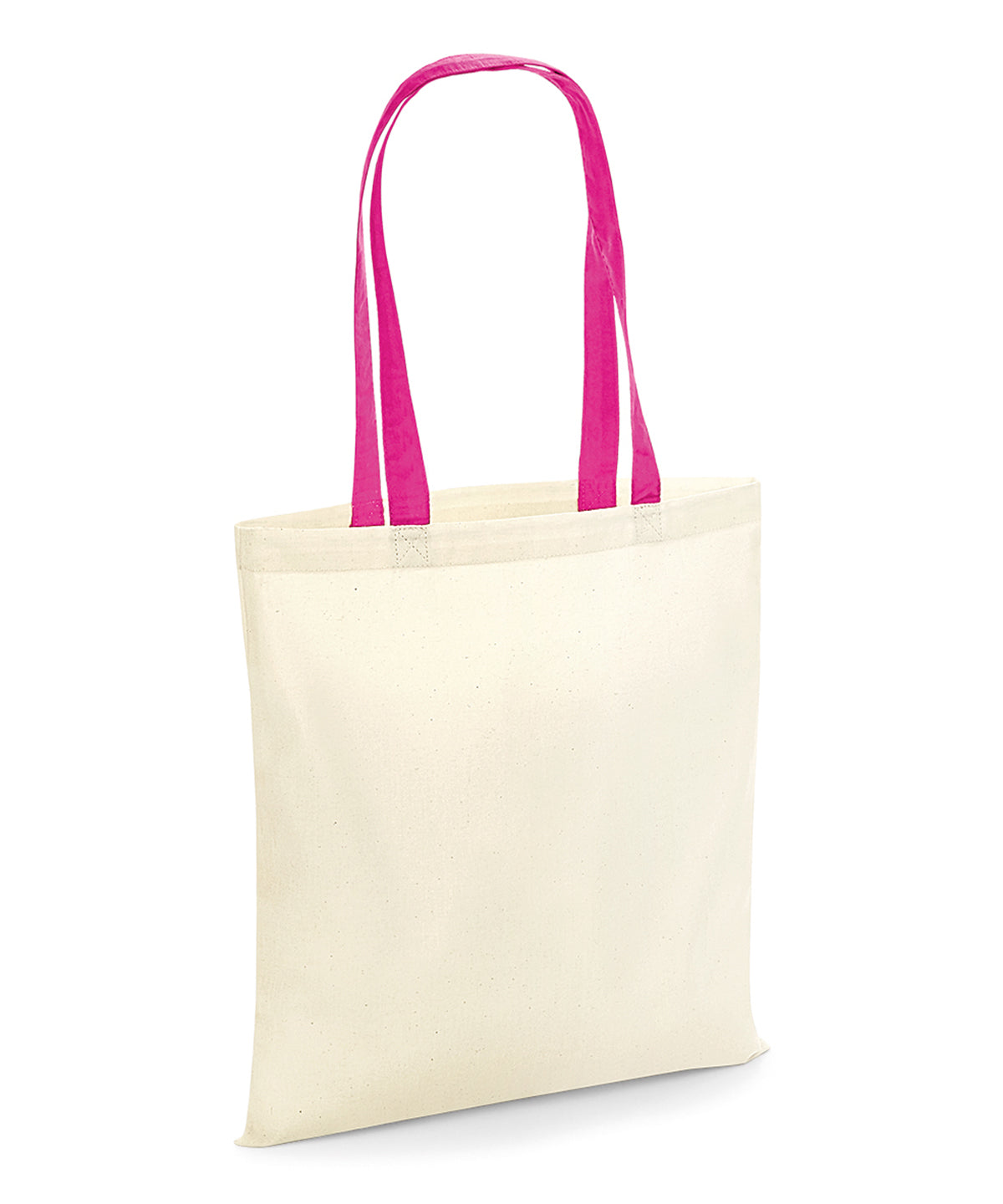 Westford Mill W101C Bag for life - contrast handles in Natural/Fuchsia