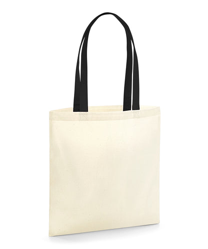 Westford Mill W801C EarthAware® organic bag for life - contrast handles in Natural/Black