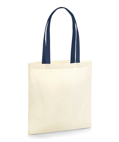 Westford Mill W801C EarthAware® organic bag for life - contrast handles in Natural/French Navy