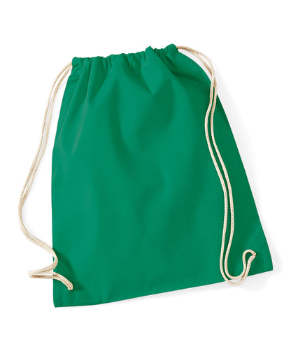 Westford Mill WM110 Cotton gymsac in Kelly Green