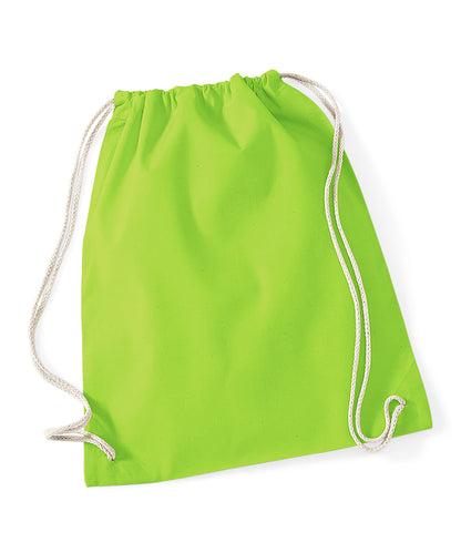 Westford Mill WM110 Cotton gymsac in Lime Green