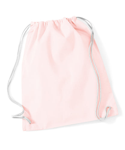 Westford Mill WM110 Cotton gymsac in Pastel Pink/White