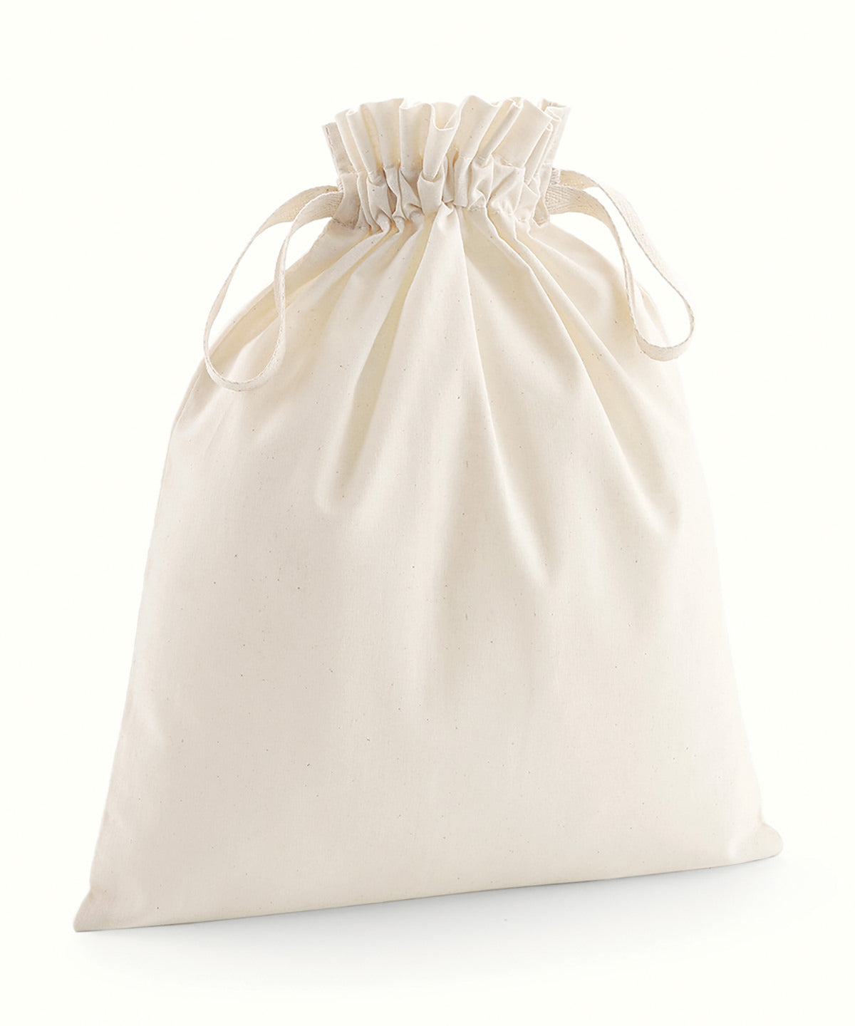Westford Mill WM118 Organic cotton drawcord bag in Natural