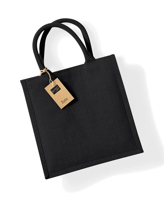 Westford Mill WM413 Jute midi tote in Black/Black