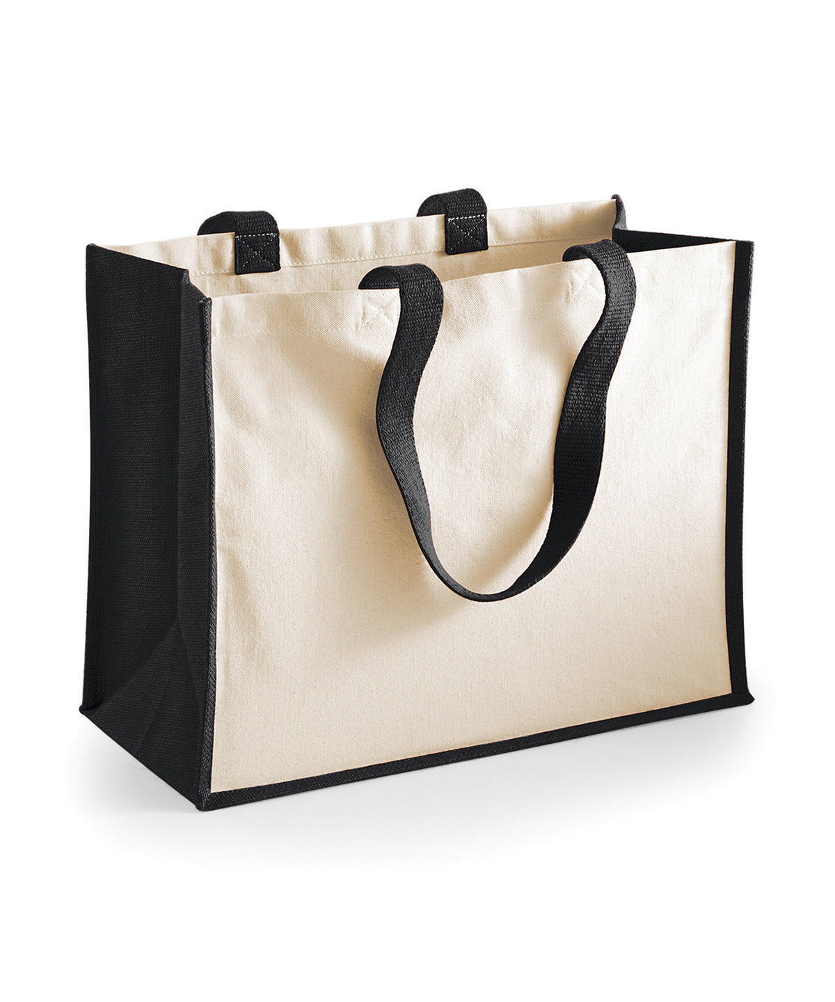 Westford Mill WM422 Printers jute classic shopper in Black
